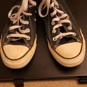 Black and white Converse high tops size 7 women's 5 men's